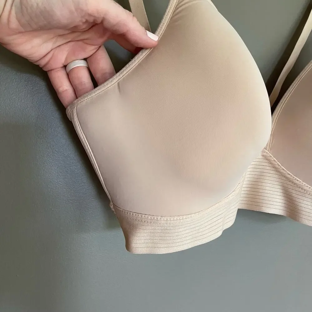 Lively All-Day Plunge Wireless Bra‎ Toasted Almond Size 38DD Nude Lightly Padded